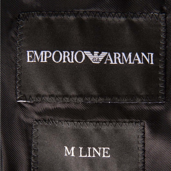 NEW MENS EMPORIO ARMANI Blazer Jacket US46 M LINE Black Single-Breasted - Picture 2 of 6
